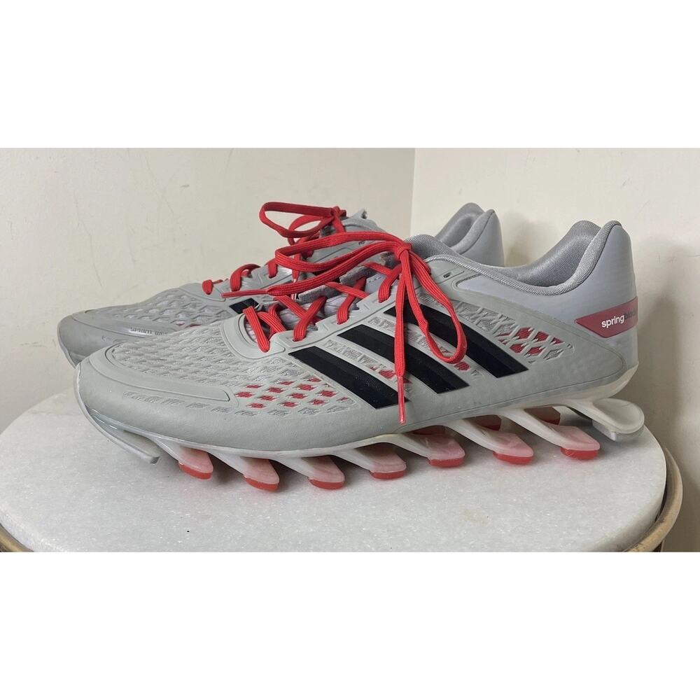 adidas Springblade Running Shoes Gray Red Spring Propel Razor Soles Men’s Sz 13